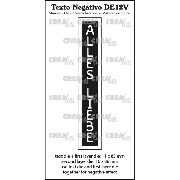 Alles Liebe Vertikal (Negativ), Stanze - Crealies
