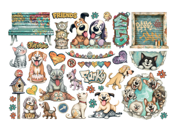 Furry Friends 2, Ephemera - Stamperia