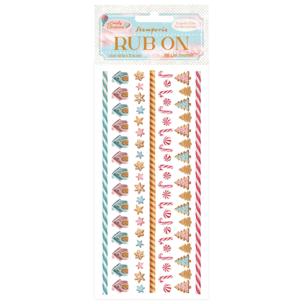 Candy Christmas - Stripes, Rub-On - Stamperia