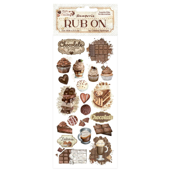Coffee & Chocolate - Vintage Sweet Moments , Rub-On - Stamperia