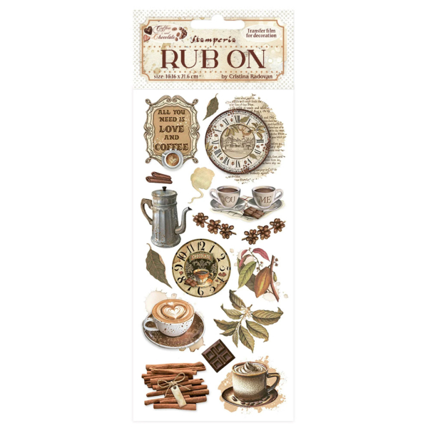 Coffee & Chocolate - All You Need Is Love And Coffee, Rub-On - Stamperia