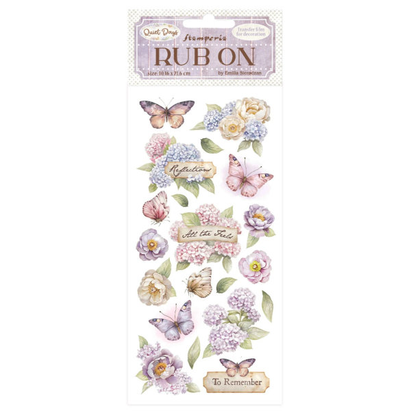 Quiet Days - Hydrangea and Butterfly, Rub-On - Stamperia