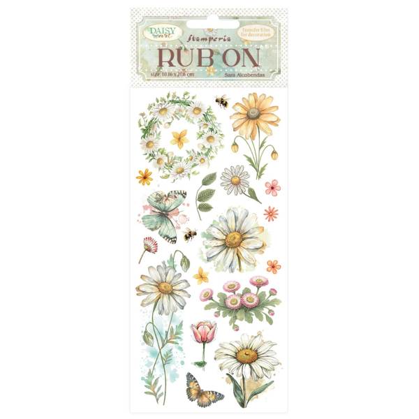 Daisy Art - Daisy and Butterfly, Rub-On - Stamperia