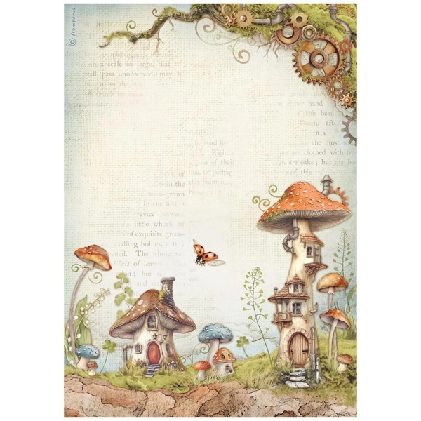 Hidden Grove Mushroom Houses, A4 Rice Paper - Stamperia