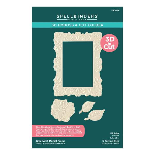 Greenwich Market Frame, 3D Embossingfolder mit Stanzen - Spellbinders