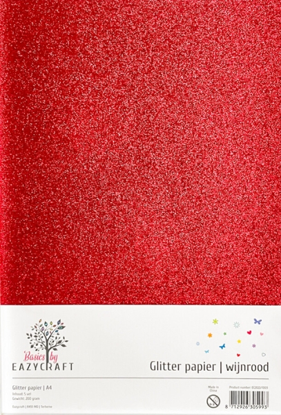 Glitterpapier, Weinrot