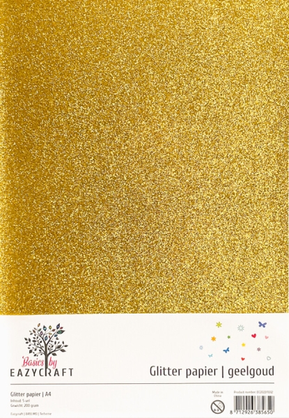 Glitterpapier, Gelbgold