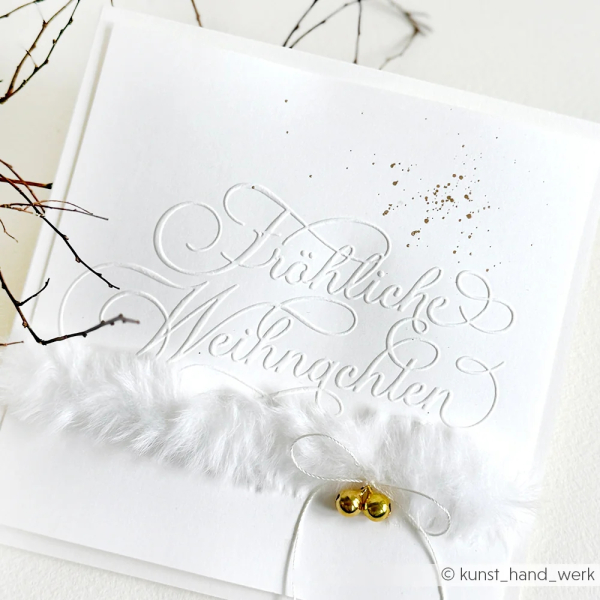 Typo Fröhliche Weihnachten, Prägeschablone - Alexandra Renke