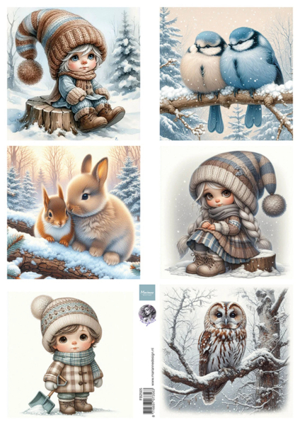 Decoupage-Bogen A4, Fairybells Dreamy Winter  - Marianne Design