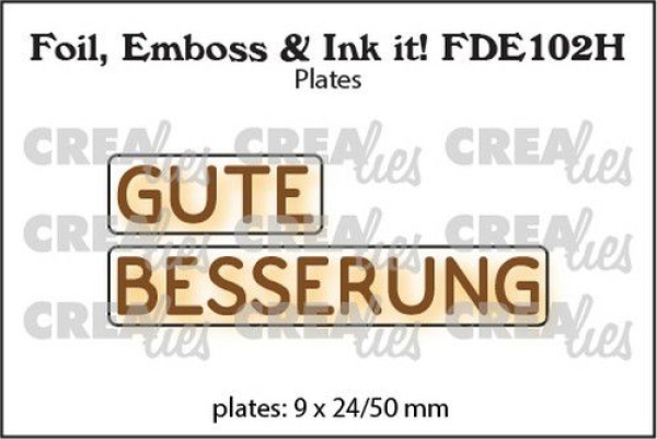 Gute Besserung, Foil, Emboss & Ink It! - Crealies