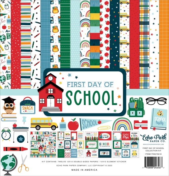 First Day Of School 12x12 Inch Collection Kit - Echo Park