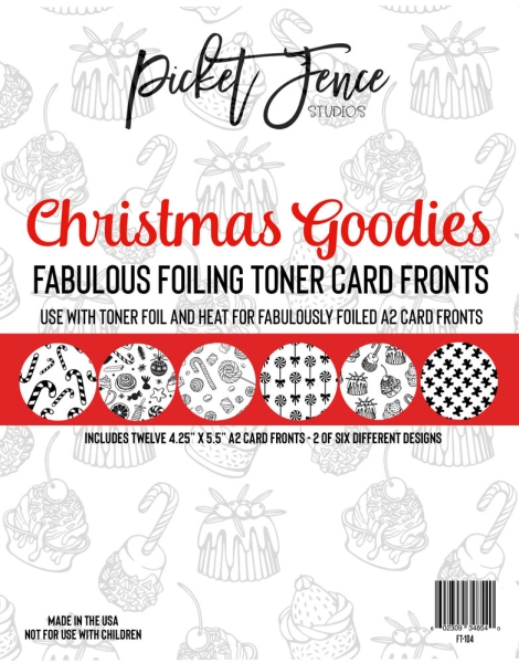 Christmas Goodies, Fabulous Foiling Toner Card Fronts - Picket Fence Studios