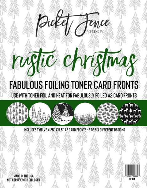 Rustic Christmas, Fabulous Foiling Toner Card Fronts - Picket Fence Studios