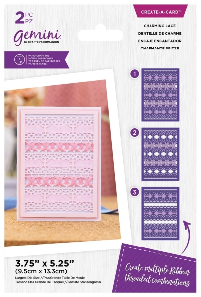 Ribbon Threading Charming Lace Create-A-Card, Stanze - Crafter's Companion