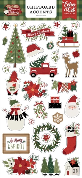 Gnome For Christmas, Chipboard Accents - Echo Park