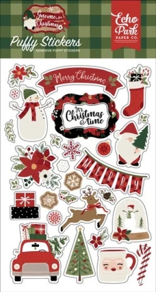 Gnome For Christmas, Puffy Stickers - Echo Park