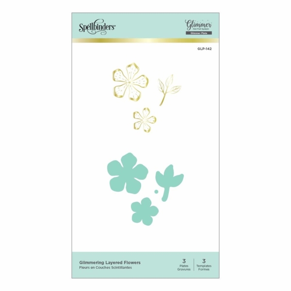 Glimmering Layered Flowers, Hot Foil Plate - Spellbinders