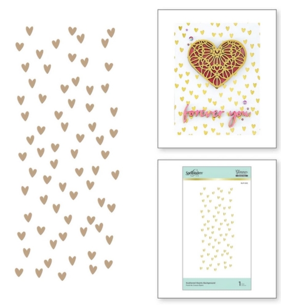 Scattered Hearts Background, Hot Foil Plate - Spellbinders