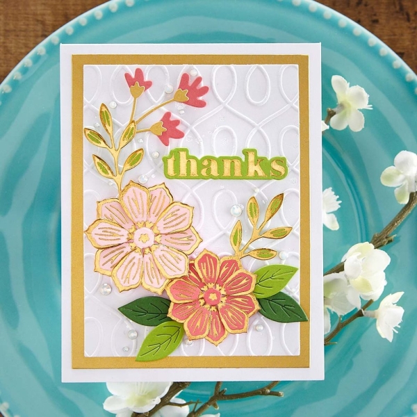 Glimmer Edge Flowers, Hot Foil Plate - Spellbinders