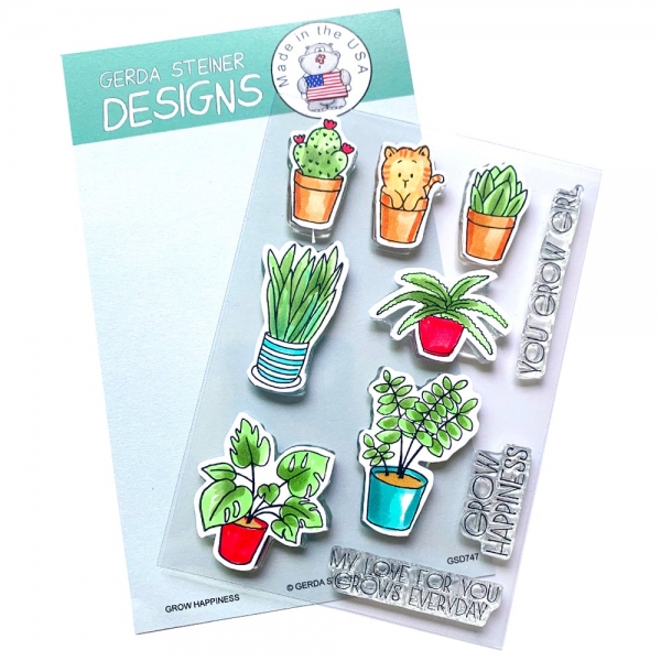 Grow Happiness, Clearstamp - Gerda Steiner Designs