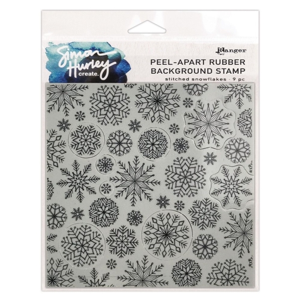 Peel-Apart Background Stitched Snowflakes, Clingstamp - Ranger (Simon Hurley)