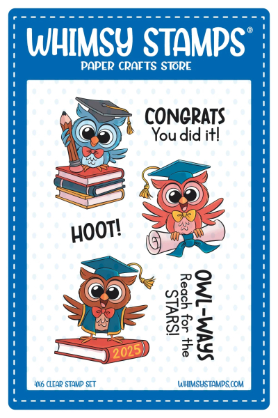 Owl Ways Reach for the Stars, Clearstamps - Whimsy Stamps