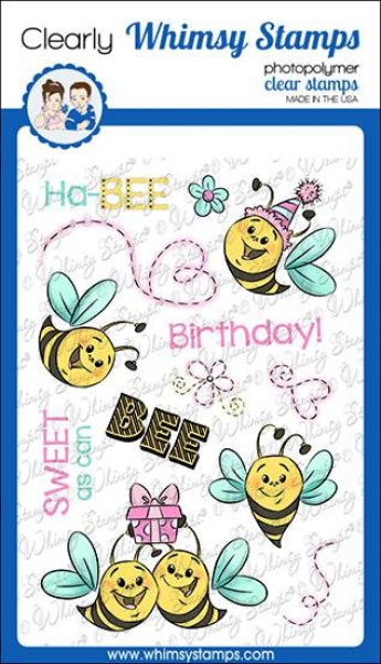 Hap-Bee Birthday, Clearstamps - Whimsy Stamps