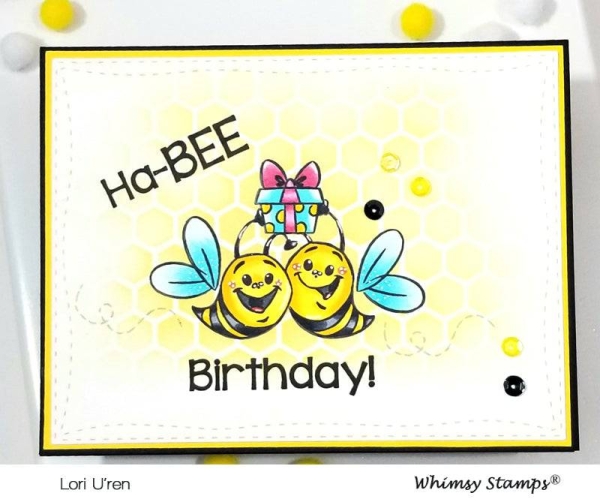 Hap-Bee Birthday, Clearstamps - Whimsy Stamps