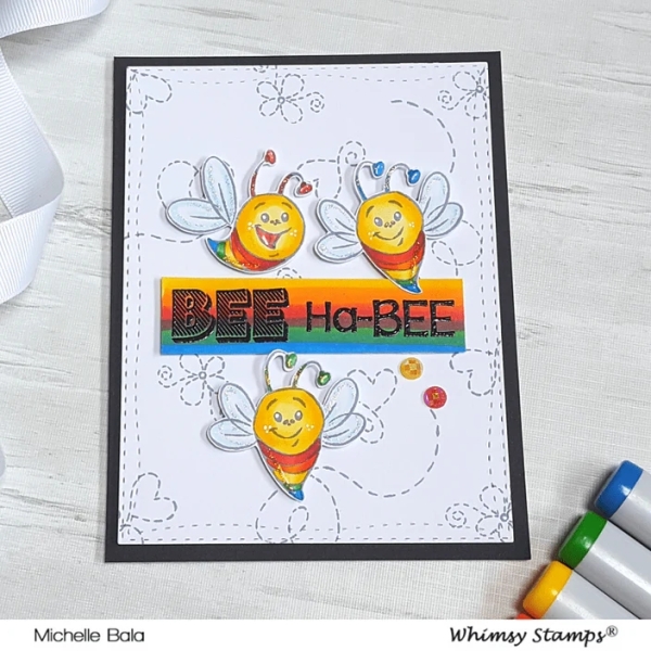 Hap-Bee Birthday, Clearstamps - Whimsy Stamps