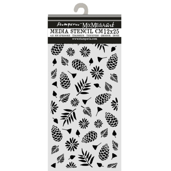 Christmas Pinecones Pattern, Schablone - Stamperia