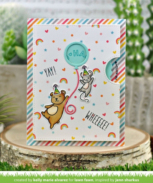 Reveal Wheel Circle Sentiments, Clearstamp - Lawn Fawn