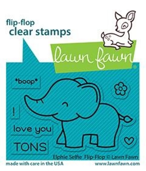 Elphie Selfie Flip-Flop, Clearstamp - Lawn Fawn