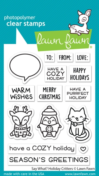 Say What? Holiday Critters, Clearstamp - Lawn Fawn