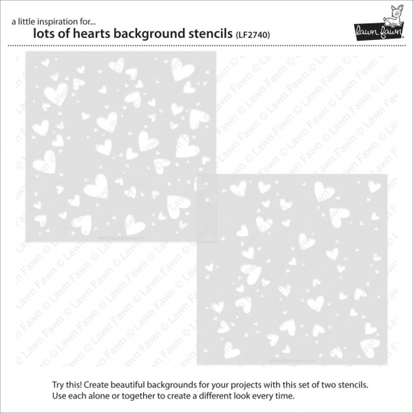 Lots of Hearts Background, Schablone - Lawn Fawn