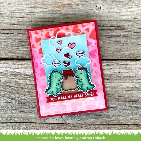 Lots of Hearts Background, Schablone - Lawn Fawn