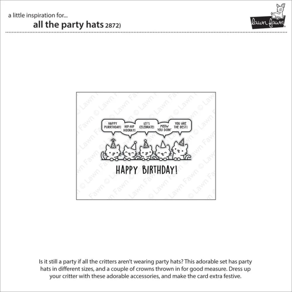 All The Party Hats, Clearstamp - Lawn Fawn