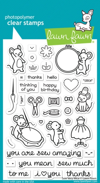 Sew Very Mice, Clearstamp - Lawn Fawn