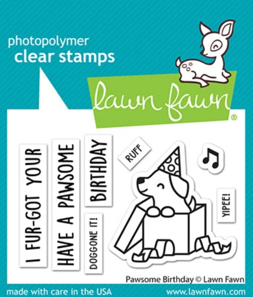 Pawsome Birthday, Clearstamp - Lawn Fawn