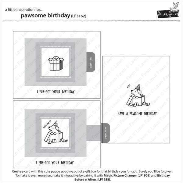 Pawsome Birthday, Clearstamp - Lawn Fawn