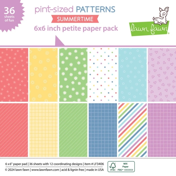 Pint-Sized Patterns Summertime Petite Pack 6x6 Paperpad - Lawn Fawn