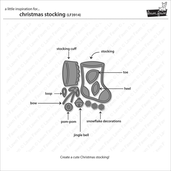 Christmas Stocking, Stanze - Lawn Fawn
