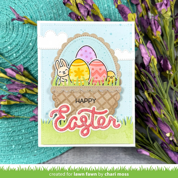 Stamp'n Stencil Easter Eggs, Clearstamp & Schablone - Lawn Fawn