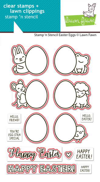 Stamp'n Stencil Easter Eggs, Stanze - Lawn Fawn