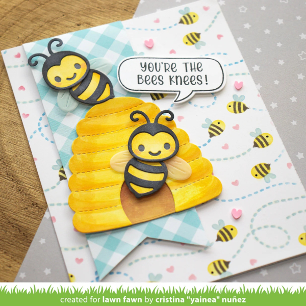 Bee Happy Background, Schablone - Lawn Fawn