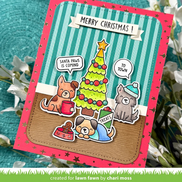 Cozy Dogs Christmas Add-On, Clearstamp - Lawn Fawn