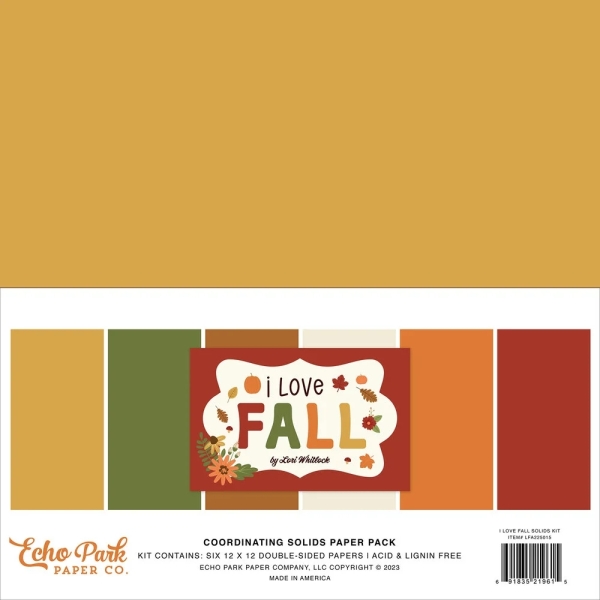 I Love Fall 12x12 Coordinating Solids - Echo Park