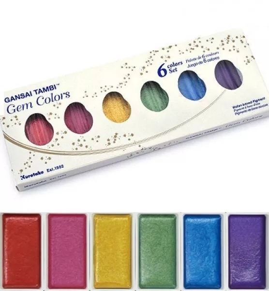 Gansai Tambi Watercolor Set, Gem Colors - Kuretake