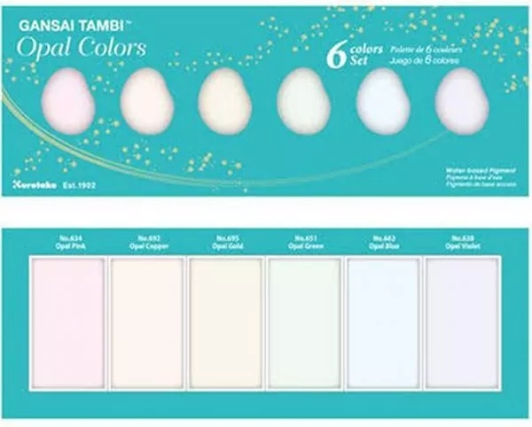 Gansai Tambi Watercolor Set, Opal Colors - Kuretake