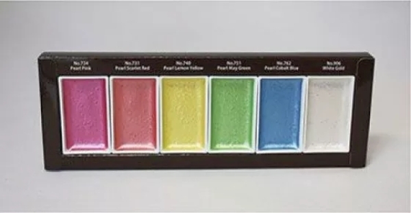 Gansai Tambi Watercolor Set, Pearl Colors - Kuretake