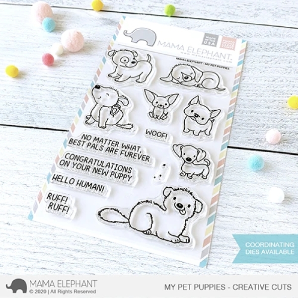 My Pet Puppies, Clearstamp - Mama Elephant